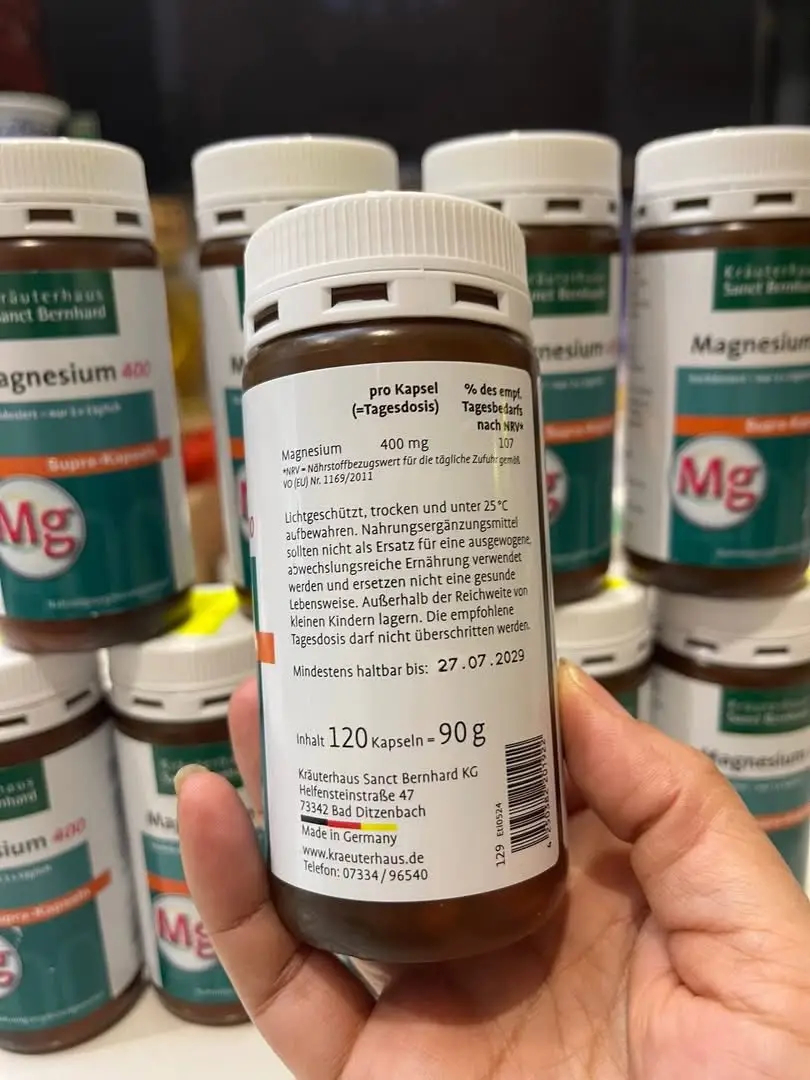 Viên uống Magnesium 400 Sanct Bernhard 300 viên của Đức Viên uống bổ sung Magnesium 400 Sanct Bernhard