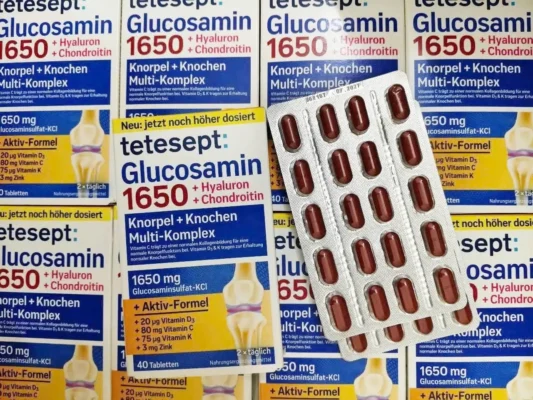 Viên uống Tetesept Glucosamin 1650 + Hyaluron + Chondroitin 40 viên của Đức Viên uống hỗ trợ xương khớp Tetesept Glucosamin 1650 40 viên
