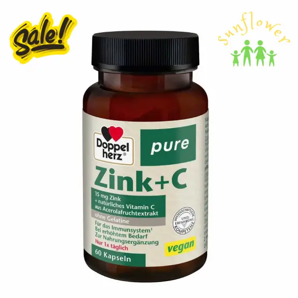 Viên uống thuần chay Doppelherz Zink + C 60 viên của Đức Viên uống thuần chay Doppelherz Zink + C 60 viên của Đức