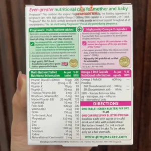 Vitamin bà bầu Pregnacare Plus Omega-3 hộp 56 viên của Anh