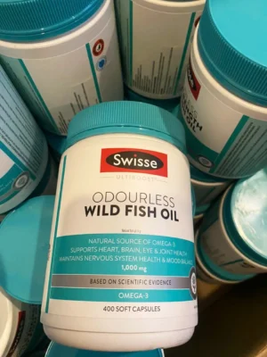 Dầu cá Swisse Ultiboost Odourless Wild Fish Oil 1000mg Úc 400 viên