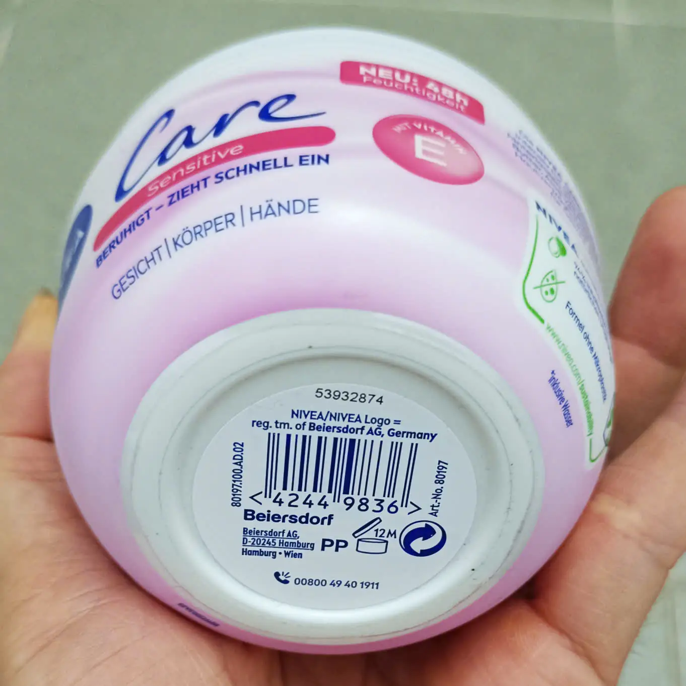 Kem dưỡng ẩm Nivea Care Sensitive 200ml của Đức Kem Dưỡng Ẩm Nivea Care Cho Da Nhạy Cảm, 200 ml của Đức
