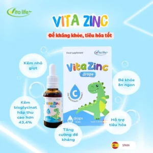 Kẽm Hữu Cơ Nhỏ Giọt Vita ZinC Hỗ Trợ Ăn Ngon Tăng Cân