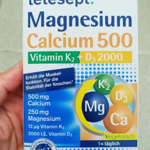 Viên uống Tetesept Magnesium Calcium 500 + Vitamin K2 + D3 2000 hộp 40 viên của Đức Magnesium Calcium 500 Vitamin K2+D3 2000 tetesept 40 viên