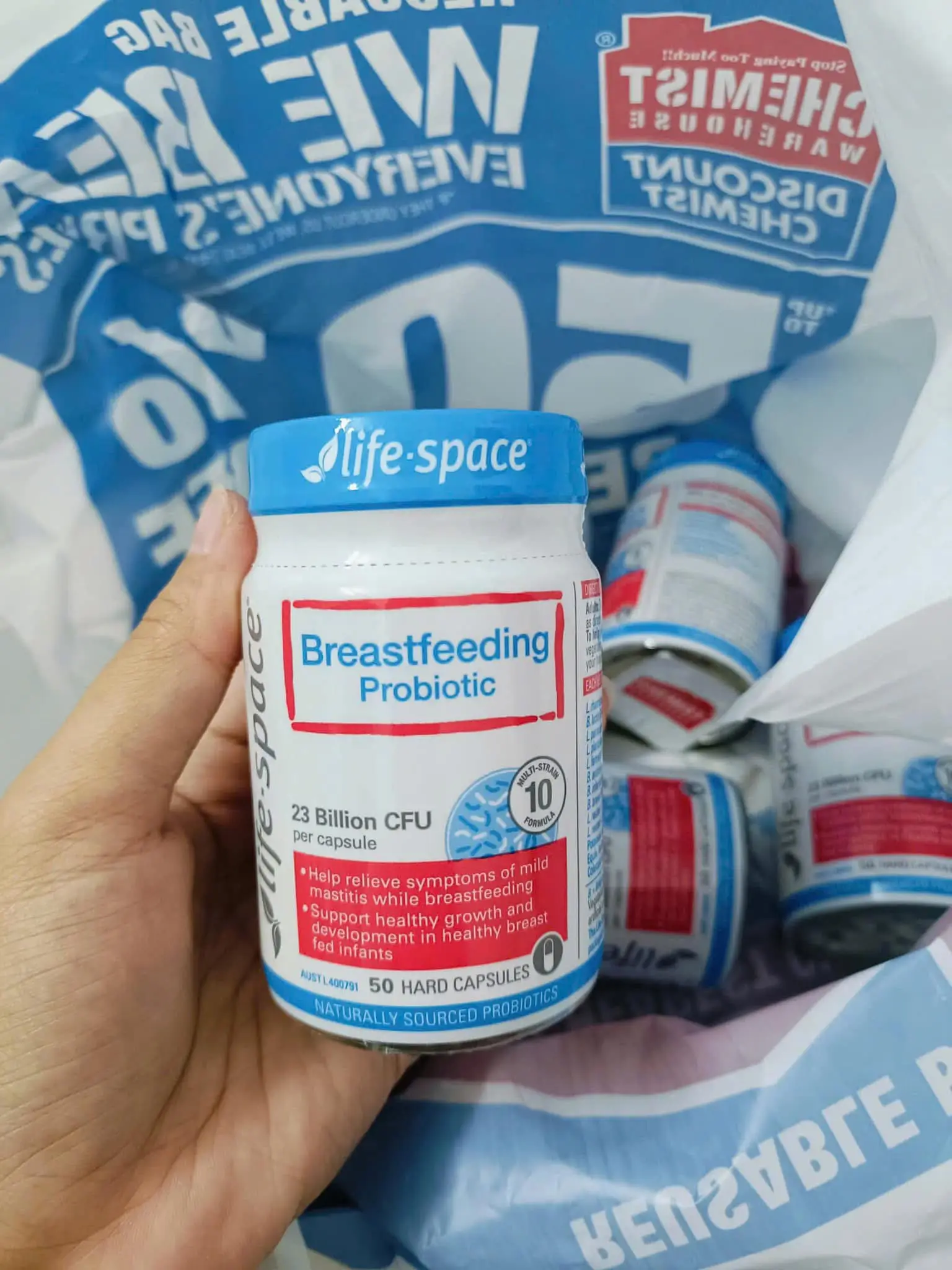 Men vi sinh sau sinh Life Space Breastfeeding Probiotic 50 viên của Úc Men vi sinh Life Space Breastfeeding Probiotic - men cho mẹ sau sinh