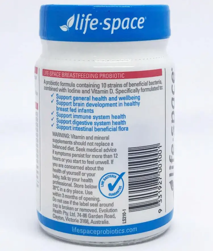 Men vi sinh sau sinh Life Space Breastfeeding Probiotic 50 viên của Úc Men vi sinh lợi sữa cho bà mẹ Life Space Breastfeeding Probiotic 23 Billion CFU