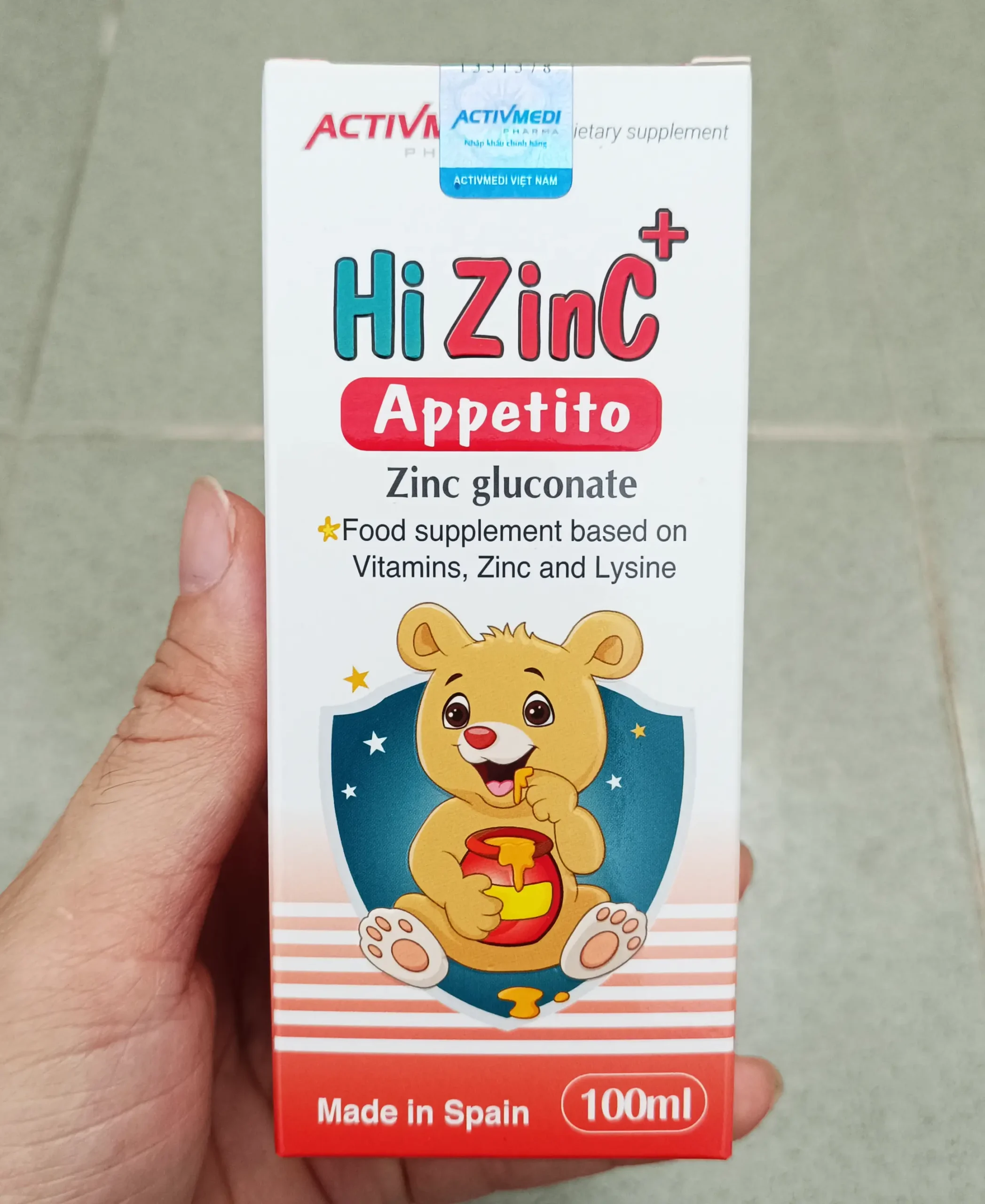 Kẽm hữu cơ Hi Zinc Appetito 100ml của Tây Ban Nha Siro Hi ZinC+ 100ml, hỗ trợ tiêu hóa, giúp trẻ ăn ngon