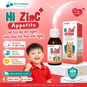 Kẽm hữu cơ Hi Zinc Appetito 100ml của Tây Ban Nha Siro Kẽm Hi ZinC+ 100ml, hỗ trợ tiêu hóa, giúp trẻ ăn ngon