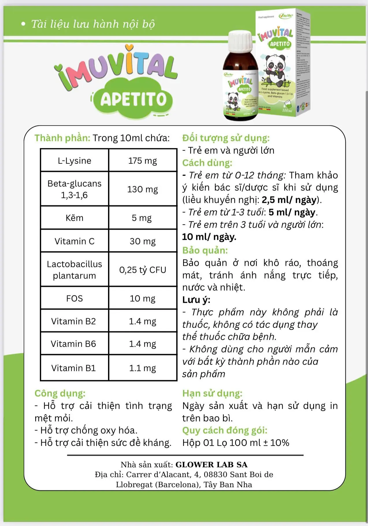 Siro tăng đề kháng Imuvital Apetito Vita Life 100ml của Tây Ban Nha Siro ăn ngon Imuvital Apetito Vita Life 100ml của Tây Ban Nha