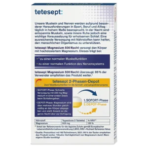 Tetesept Magnesium 500 Nacht Tabletten 30 Stück