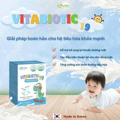 Men vi sinh Vitabiotic 19 chủng 30 gói của Hàn Quốc VITABIOTIC 19 Men Vi Sinh 19 Chủng Hàn Quốc