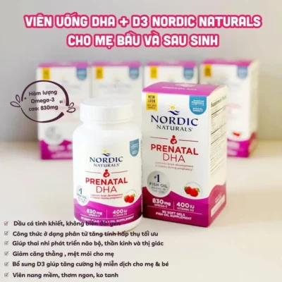 DHA cho bà bầu Nordic Naturals Prenatal DHA 90 viên vị dâu của Mỹ Viên Uống Prenatal DHA Nordic Naturals Bổ Sung Omega-3 cho Mẹ Bầu 90 viên