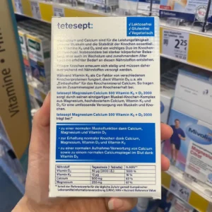 Viên uống Tetesept Magnesium Calcium 500 + Vitamin K2 + D3 2000 hộp 40 viên của Đức Viên uống Magie Canxi 500 Vitamin K2 + D3 2000 Tetesept