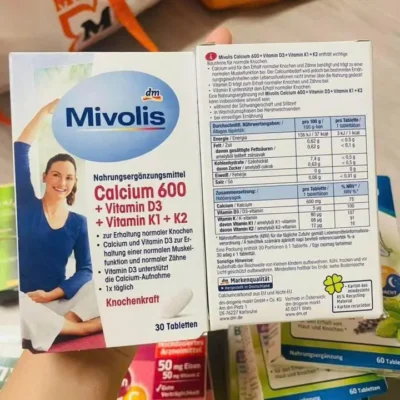 Viên uống Mivolis Calcium 600 + Vitamin D3 + Vitamin K1 + K2 30 viên của Đức Canxi Mivolis Calcium 600+D3+K 30 viên