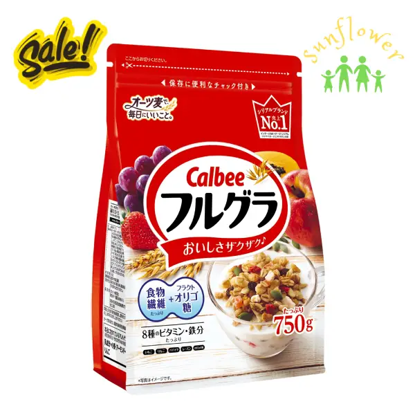 Ngũ cốc Calbee đỏ trái cây 750g của Nhật Bản Ngũ cốc Calbee đỏ trái cây 750g của Nhật Bản
