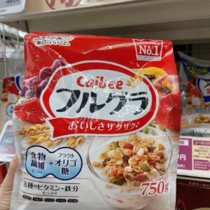 Ngũ cốc Calbee đỏ trái cây 750g của Nhật Bản Ngũ cốc trái cây Calbee đỏ Nhật Bản (gói 750g)