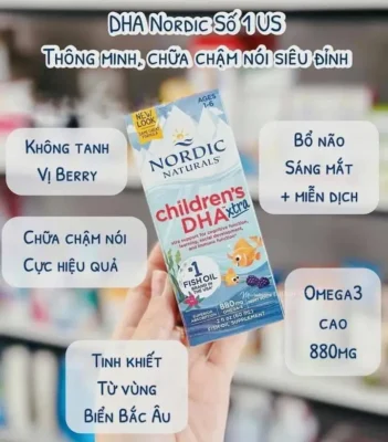 Siro Children's DHA Xtra Nordic Naturals Mỹ 60ml