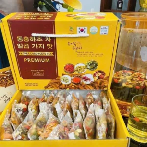 Trà đông trùng hạ thảo 7 vị Premium Korea Cordyceps Tea 25 gói của Hàn Quốc Trà Đông Trùng 7 Vị Cordyceps Tea Premium An Thần Hàn Quốc