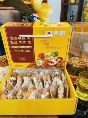 Trà đông trùng hạ thảo 7 vị Premium Korea Cordyceps Tea 25 gói của Hàn Quốc Trà Đông Trùng 7 Vị Cordyceps Tea Premium An Thần Hàn Quốc