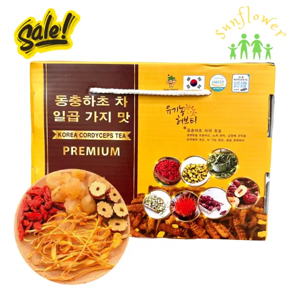 Trà đông trùng hạ thảo 7 vị Premium Korea Cordyceps Tea 25 gói của Hàn Quốc Trà đông trùng hạ thảo 7 vị Premium Korea Cordyceps Tea của Hàn Quốc