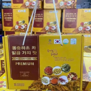 Trà đông trùng hạ thảo 7 vị Premium Korea Cordyceps Tea 25 gói của Hàn Quốc Trà dưỡng nhan đông trùng hạ thảo 7 vị Premium Korea Cordyceps Tea