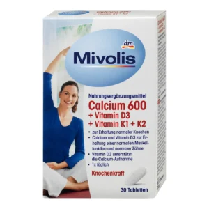Viên Uống Mivolis Calcium 600 + Vitamin D3 + K, 30 Viên