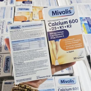Viên uống Mivolis Calcium 600 + Vitamin D3 + K1 + K2, 30 viên