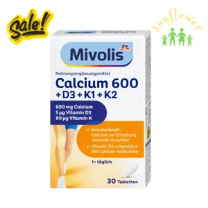 Viên uống Mivolis Calcium 600 + Vitamin D3 + Vitamin K1 + K2 30 viên của Đức