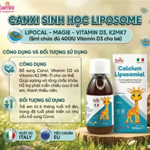 Canxi sinh học cho bé Bambi Calcium Liposomial 100ml