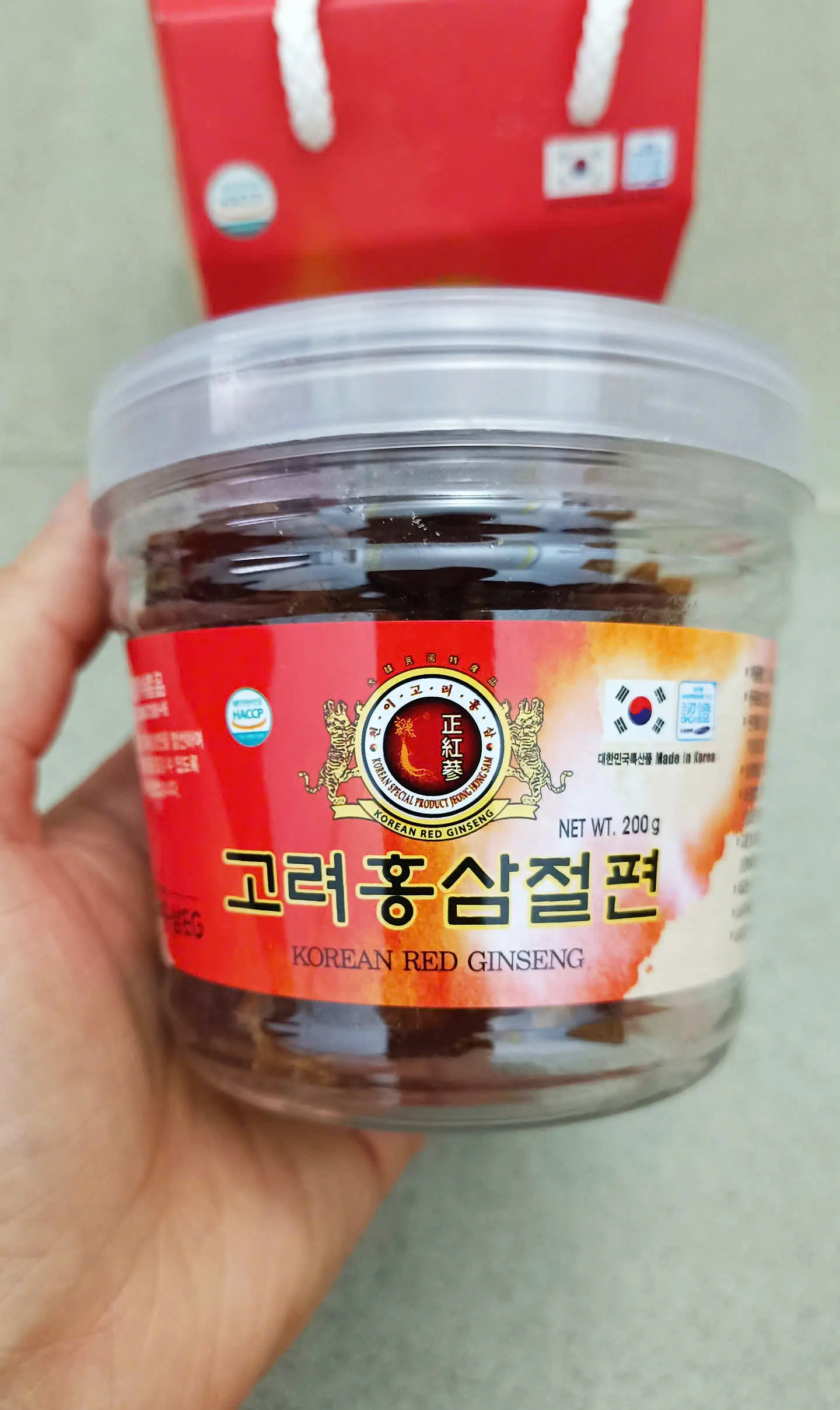 Sâm lát cốc Dream Corporation 200g của Hàn Quốc Hồng Sâm Thái Lát Tẩm Mật Ong Hàn Quốc, Hộp 200gr