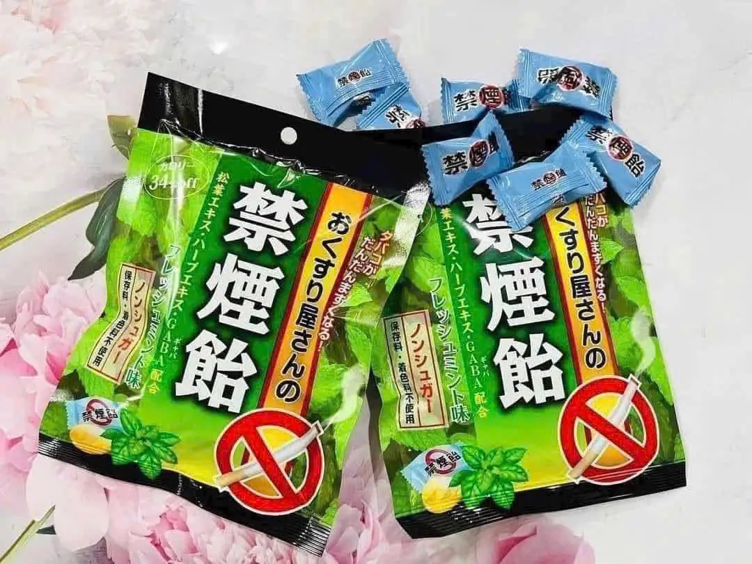 Kẹo cai thuốc lá Smokeless 70g 18 viên của Nhật Bản Kẹo cai thuốc lá Nhật Bản Smokeless gói 70g từ thảo mộc