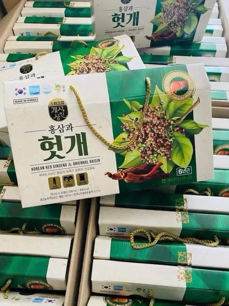 Nước bổ gan hồng sâm NongHyup 30 gói x 50ml của Hàn Quốc Nước hồng sâm bổ gan hàn quốc Nonghyup, xách 30 gói