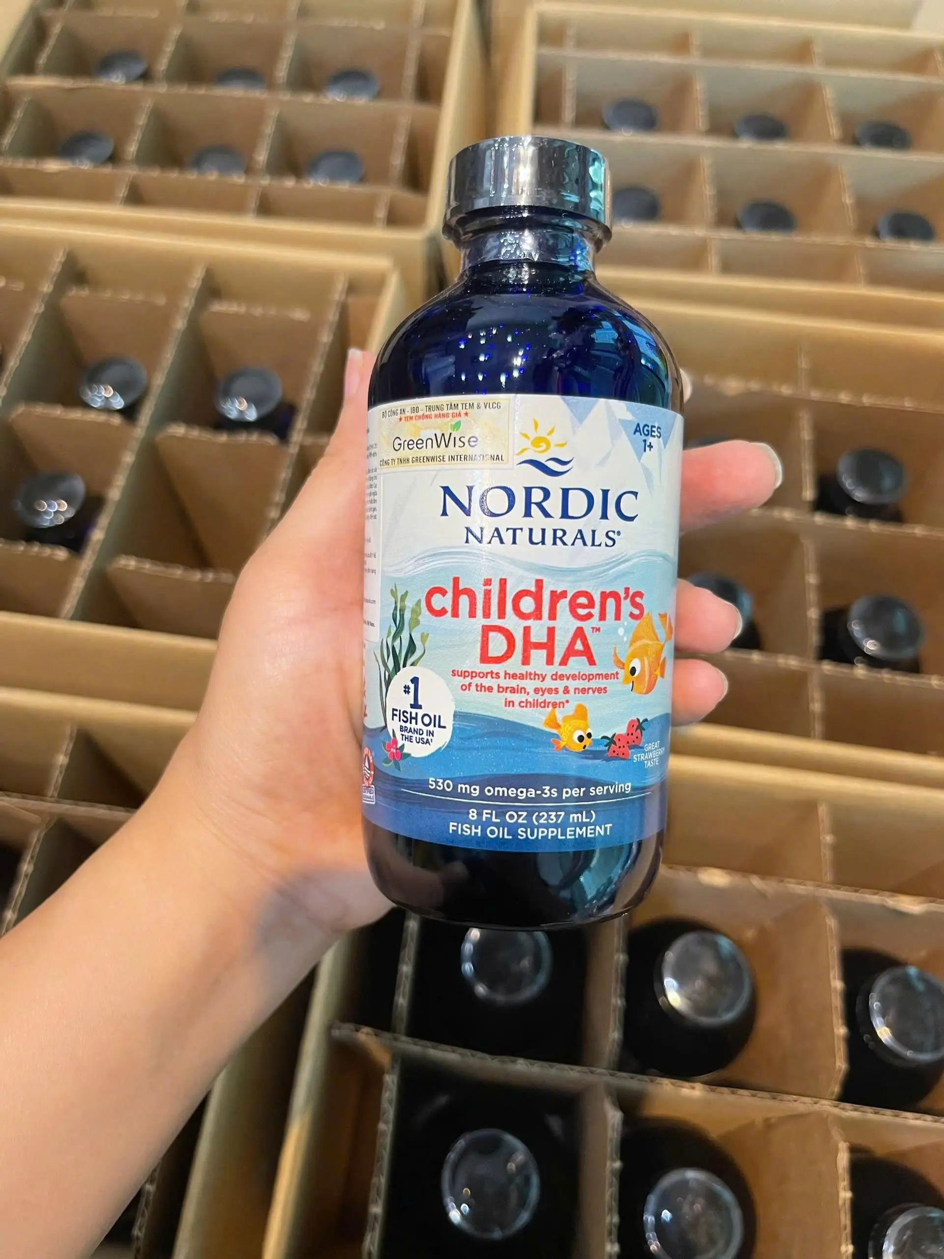 DHA Nordic Naturals Children’s DHA Liquid 237ml của Mỹ Siro Children DHA Liquid Nordic Naturals cho bé từ 1 tuổi - Lọ 237ml vị dâu