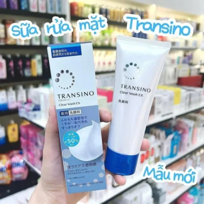 Sữa rửa mặt trắng da giảm nám Transino Clear Wash 100g
