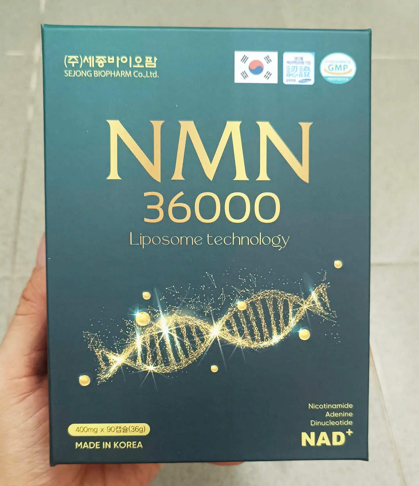 Viên uống NMN 36000 Sejong Biopharm 90 viên của Hàn Quốc Viên uống NMN 36000 Sejong Biopharm Hàn Quốc 90 viên