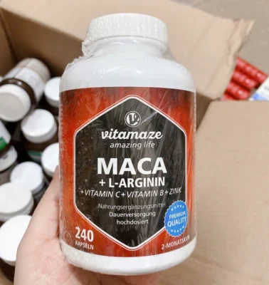 Viên uống hỗ trợ sinh lý Vitamaze Maca + L Arginin 240 viên của Đức