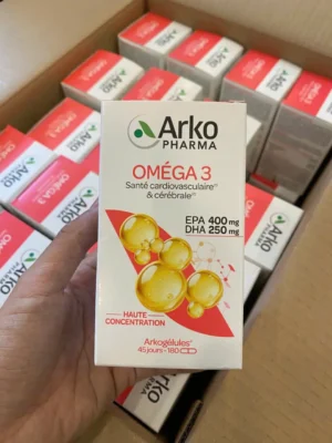 Viên uống dầu cá Arkopharma Omega 3 Arkogélules 180 viên của Pháp Viên uống omega 3 Arkopharma Arkogélules Oméga 3 180 viên của Pháp