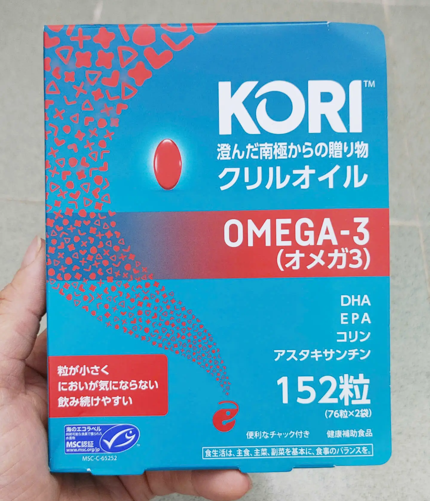 Dầu nhuyễn thể Kori Omega 3 hộp 152 viên của Nhật Bản Dầu nhuyễn thể Kori Krill Oil Omega 3 Nhật Bản 152 viên
