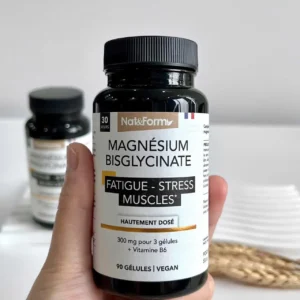 Viên uống Nat Form Magnesium Bisglycinate 300mg 90 viên của Pháp Magie Bisglycinate 1500mg thuần chay Nat&Form Pháp 90 viên