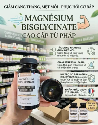 Viên uống Nat Form Magnesium Bisglycinate 300mg 90 viên của Pháp Viên Uống Magie Nat&Form Magnésium Bisglycinate 90 viên