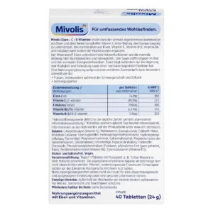 Viên uống Mivolis Eisen + Vitamin C + B-Vitamine 40 viên