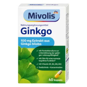 Viên uống bổ não Mivolis Ginkgo, 40 viên