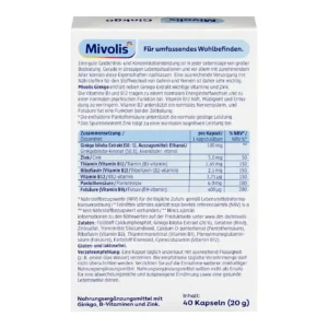 Viên uống bổ não Mivolis Ginkgo Gedachtnis + Konzentration
