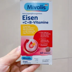 Viên uống bổ sung sắt Mivolis Eisen + C + B-Vitamine 40 viên của Đức