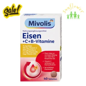 Viên uống bổ sung sắt Mivolis Eisen + Vitamin C + B-Vitamine 40 viên của Đức