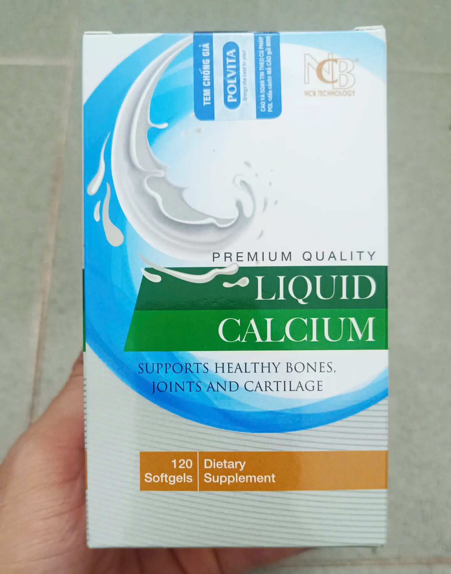 Viên uống Liquid Calcium NCB Nu-Health 120 viên của Mỹ Canxi dạng lỏng Calcium liquid Nu-Health (NCB) Mỹ