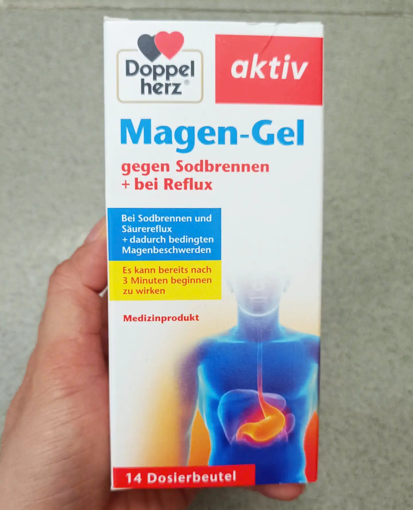 Gel uống Doppelherz Magen Gel giảm trào ngược dạ dày 14 gói của Đức Doppelherz Magen-Gel chống ợ nóng, trào ngược dạ dày, 14 gói của Đức