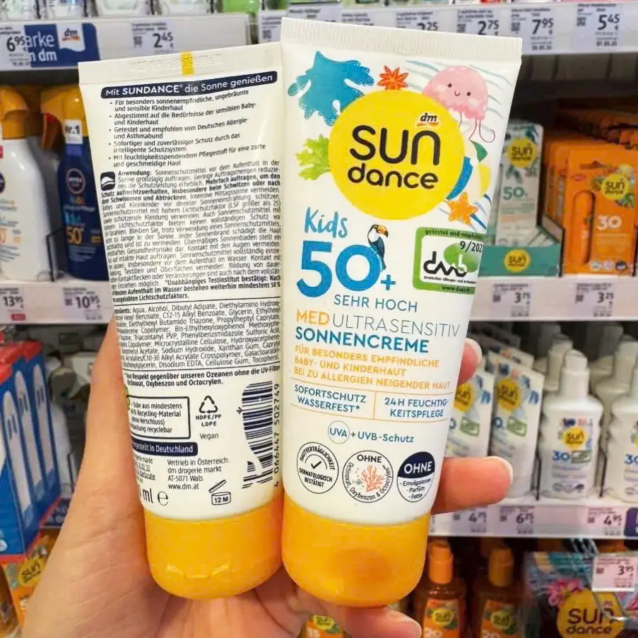 Kem chống nắng trẻ em Sundance Kids Med Ultra Sensitiv SPF 50+ 100ml của Đức Kem chống nắng SUNDANCE KIDs MED Ultra Sensitiv Sonnencreme LSF 50+ cho da nhạy cảm, 100ml