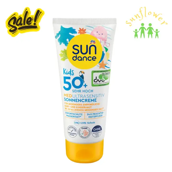 Kem chống nắng trẻ em Sundance Kids Med Ultra Sensitiv SPF 50+ 100ml của Đức Kem chống nắng trẻ em Sundance Kids Med Ultra Sensitiv SPF 50+ 100ml của Đức