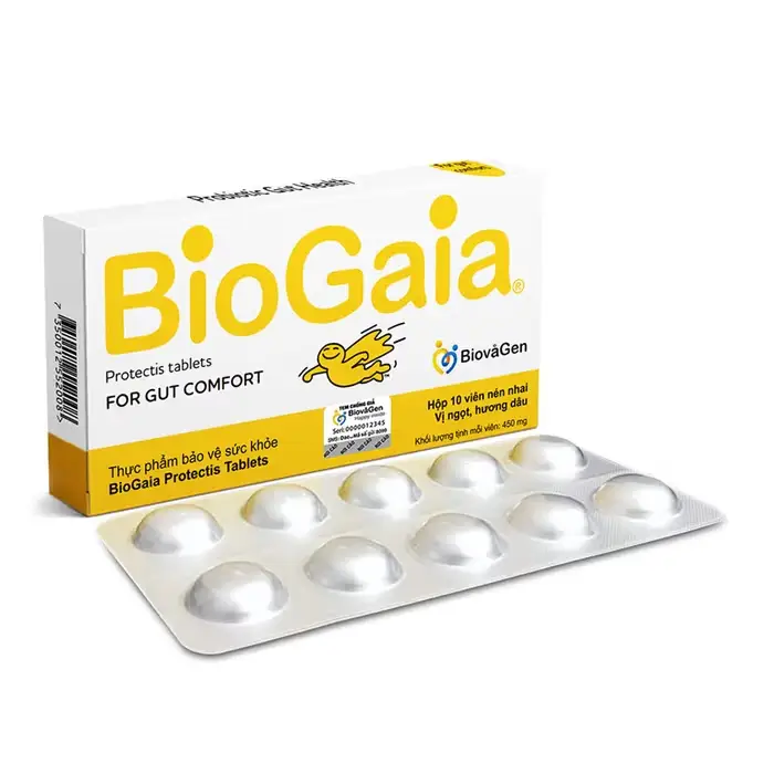 Viên nhai men vi sinh BioGaia Protectis Tablets 10 viên của Thụy Điển Men vi sinh BioGaia Protectis Tablets 2Y+ 10 Viên